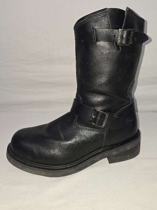Herman Survivors S/T Engineer II Steel Toe Black Motorcycle Boots Men\'s 12 M